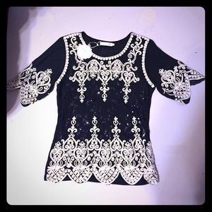 Simply Couture Sequin Pattern blouse