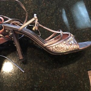 Rock stud lace up sandals