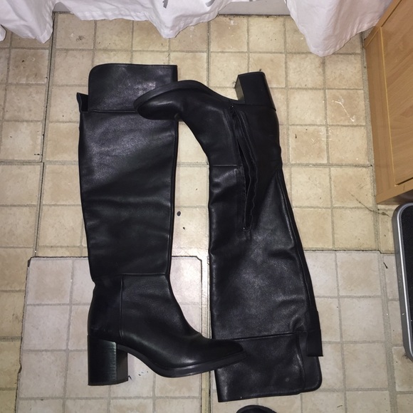 Zara Leather thigh high boots