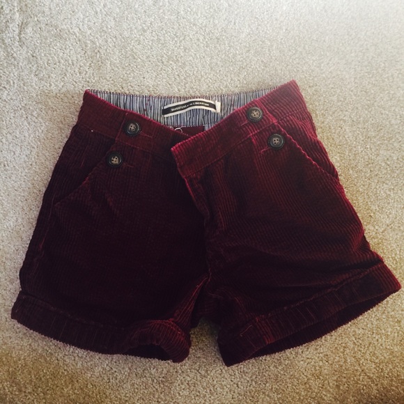 Anthropologie Maroon Corduroy Shorts