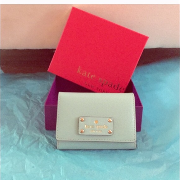 Kate Spade Small Light Blue Key Chain Wallet