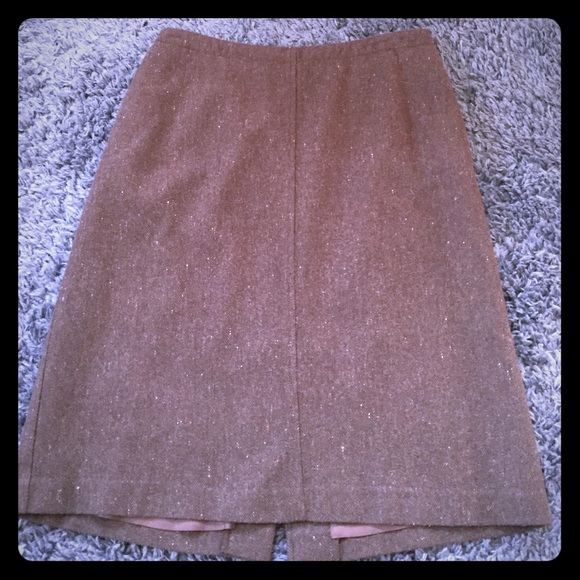Jcrew brown pencil skirt made of wool