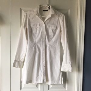 Long white button down