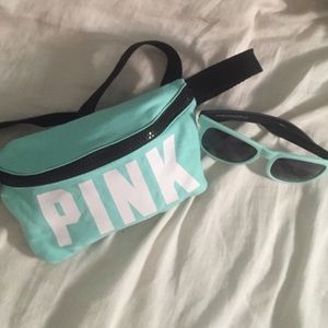 PINK sunglasses and fanny pack