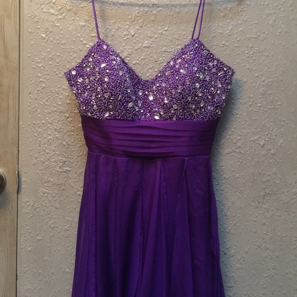 Purple high-low dress