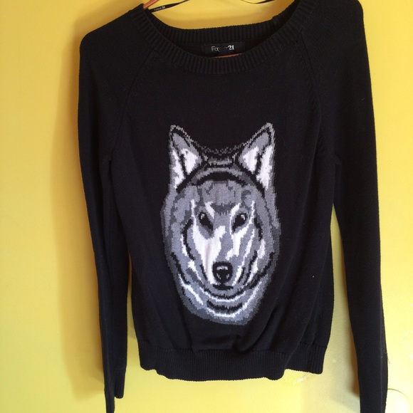 Forever 21 wolf knit sweater