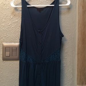 Teal high-low casual dress