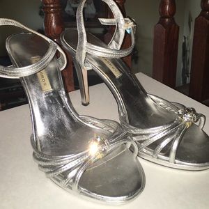 Silver high heels