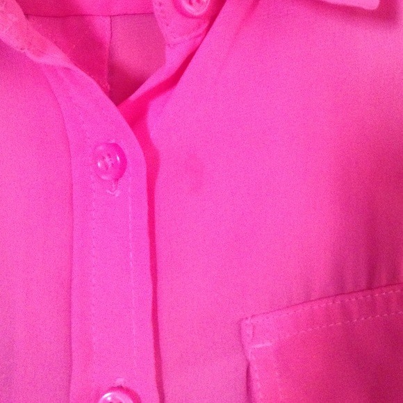 Sheer pink button down - Picture 2 of 3