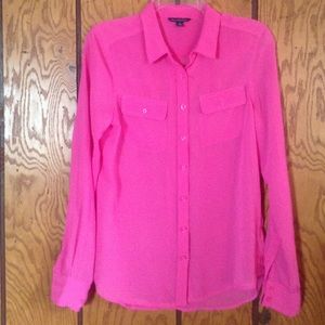 Sheer pink button down