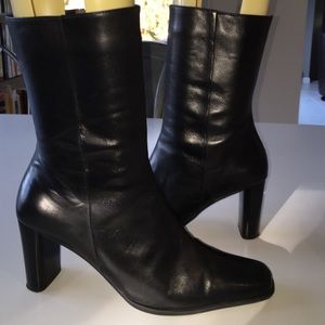 Mid calf wedge boots