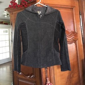 Black long sleeve hooded jacket