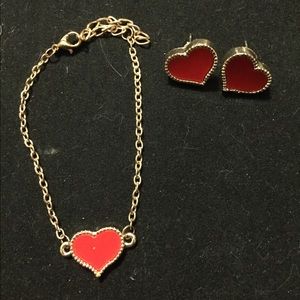 Heart Bracelet & Earring Set