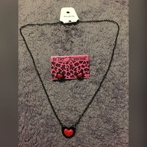 Red Heart BJ Necklace & Earring Set