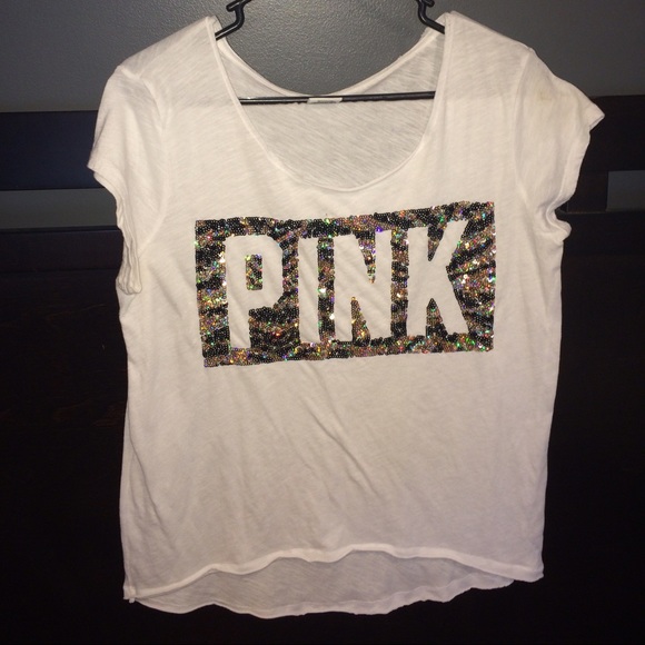 Off the should PINK shirt