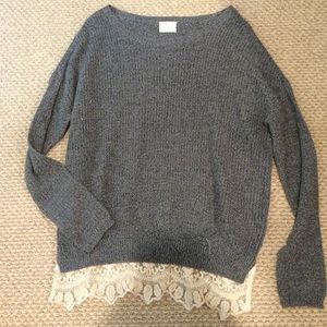 Urban lace trim sweater
