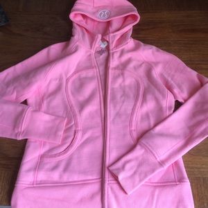 Lulu lemon never worn pink namaste scuba hoodie!