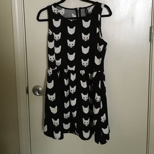 divided (H&M) black/white cat dress medium