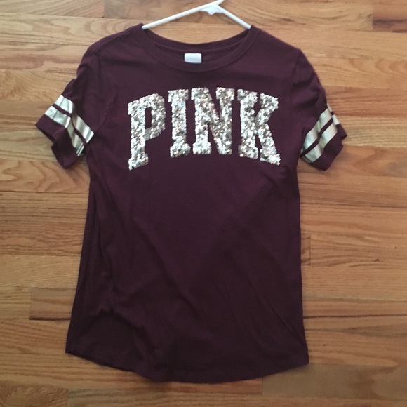Maroon PINK tee shirt