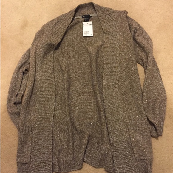 H&M long sparkly sweater with pockets