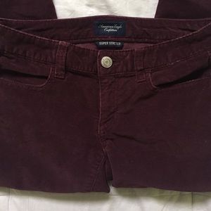American Eagle burgundy corduroy pants, size 4.
