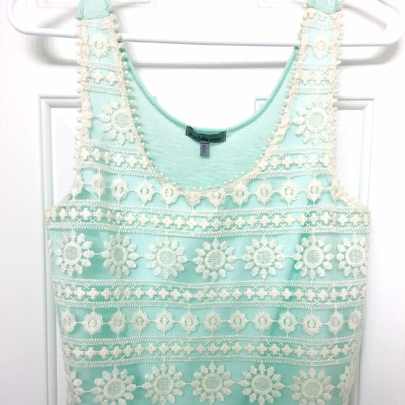 Cyan color lace top