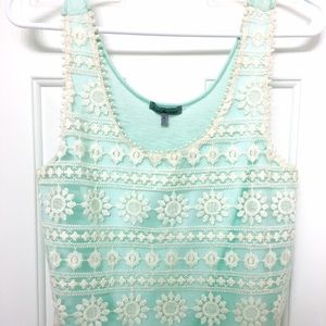 Cyan color lace top