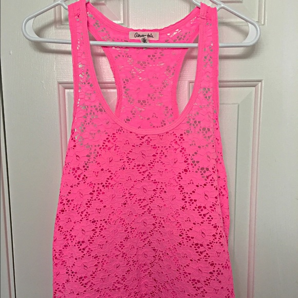 Aeropostale Tops - Hot pink and green racer back top