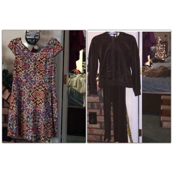 Brown Velour jogging suit and dress
