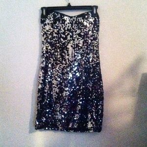 Strapless sparkly dress