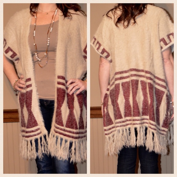 SALE! Boho Tribal Print Open Cardigan - Picture 3 of 3