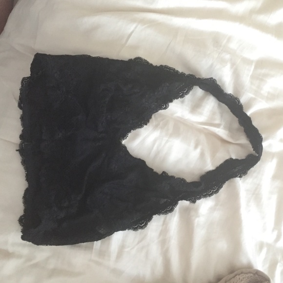Black Lace Halter Bralette
