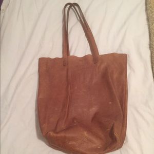 Distressed brown computer bag