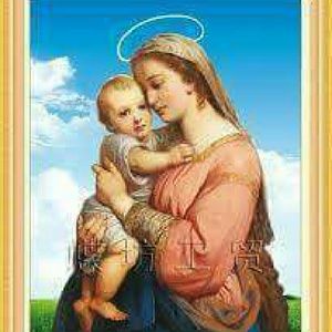 Mary cradling the baby