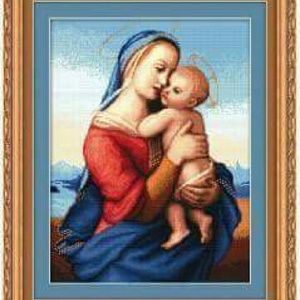 Mary cradling the baby