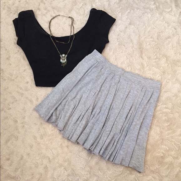 Gray Cotton Skirt
