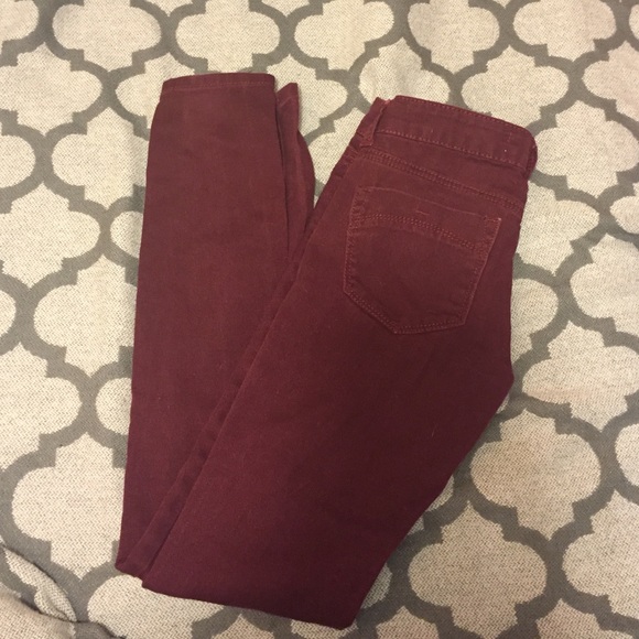 Burgundy Ripped Jeans - Picture 2 of 2