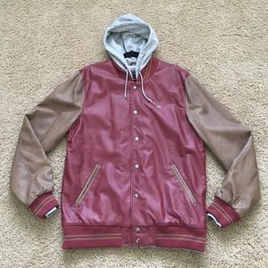 Obey Varsity Faux Leather Jacket