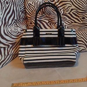 Kate spade black and cream striped purse