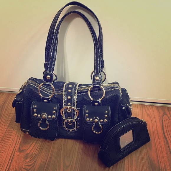 ✅SOLD✅ NWOT Black and Gold Kathy Van Zeeland Purse - Picture 1 of 4