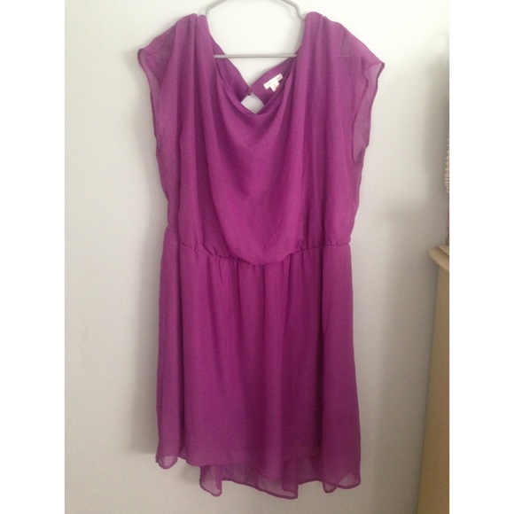 purple chiffon dress