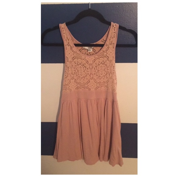 Nude color lace dress