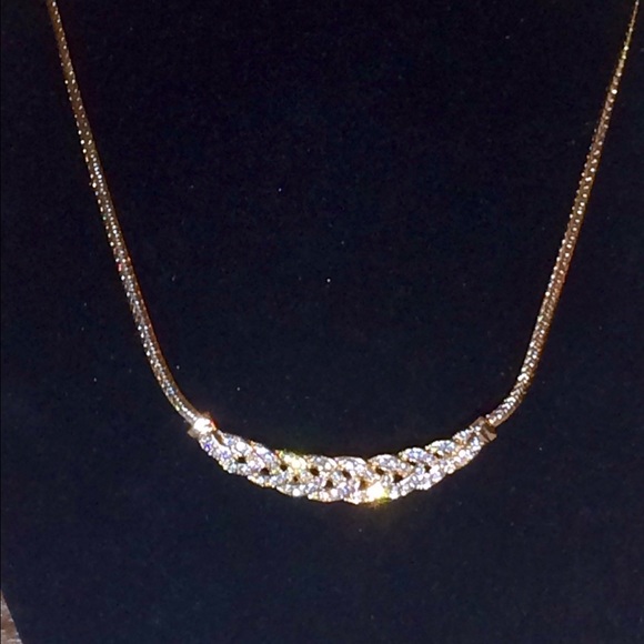 HOLIDAY SALE!Crystal and Gold Plated Necklace - Picture 3 of 4