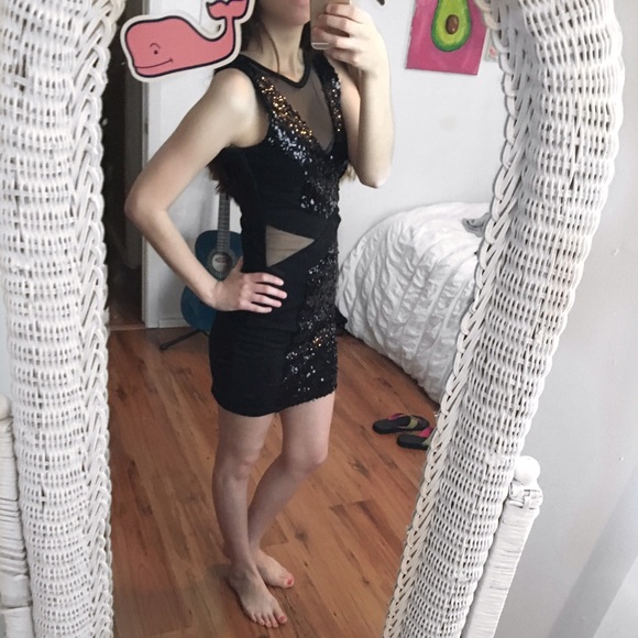 black and sequins party dress