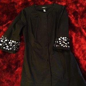 Evening style belt less trench coat