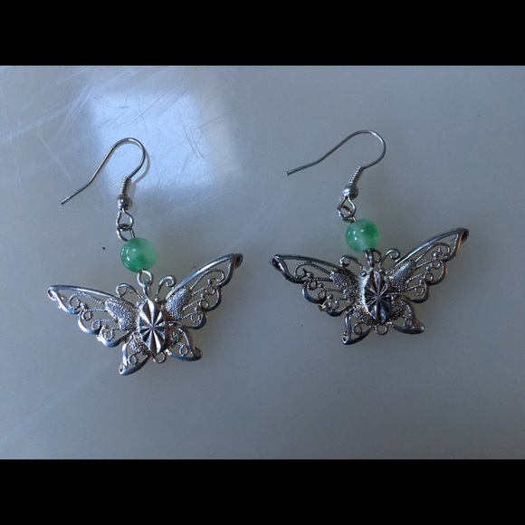Beautiful silver butterfly earrings