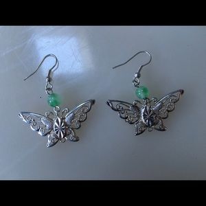 Beautiful silver butterfly earrings