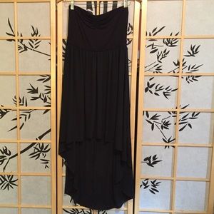 Forever 22 Black Strapless High-Low Dress