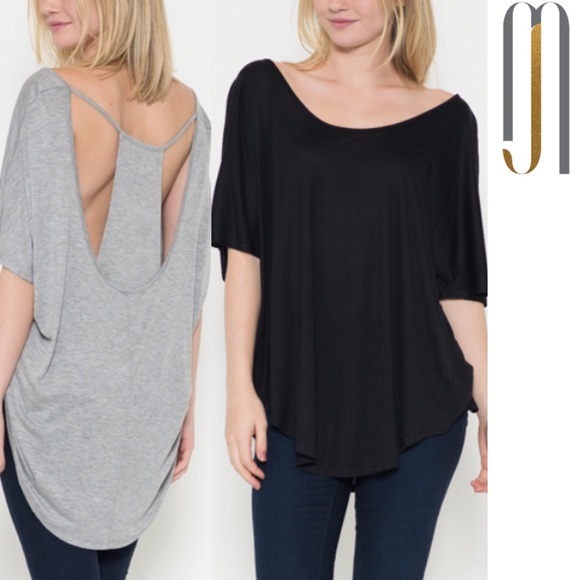 @closetchelle Tops - BLACK open back layered top