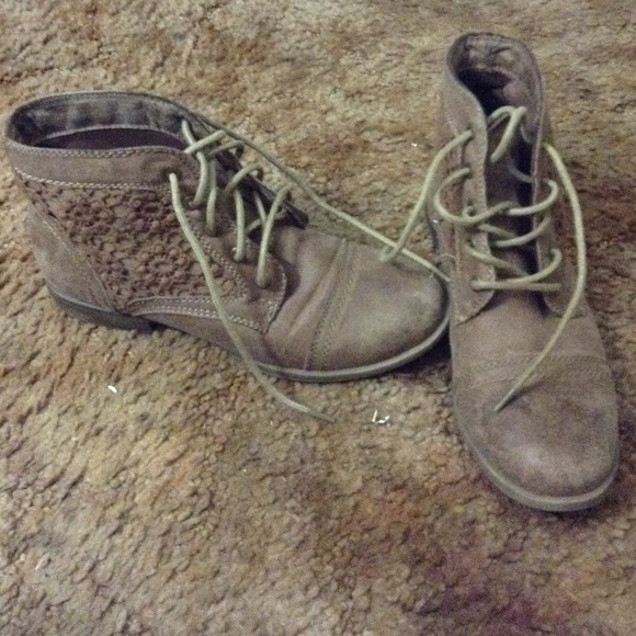 Brown flat booties